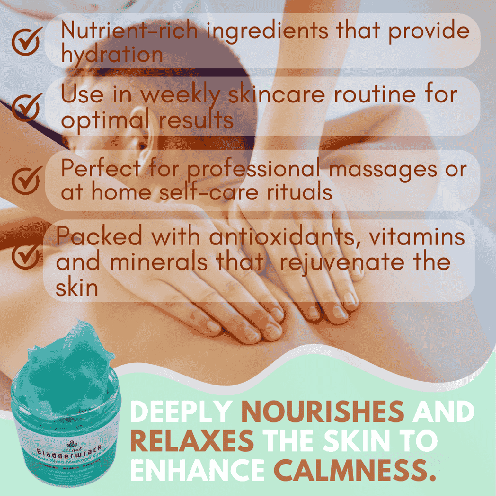 Allital Bladderwrack Seaweed Relaxing Massage Cream Enriched with African Shea Butter, Grapeseed Oil (200ml)