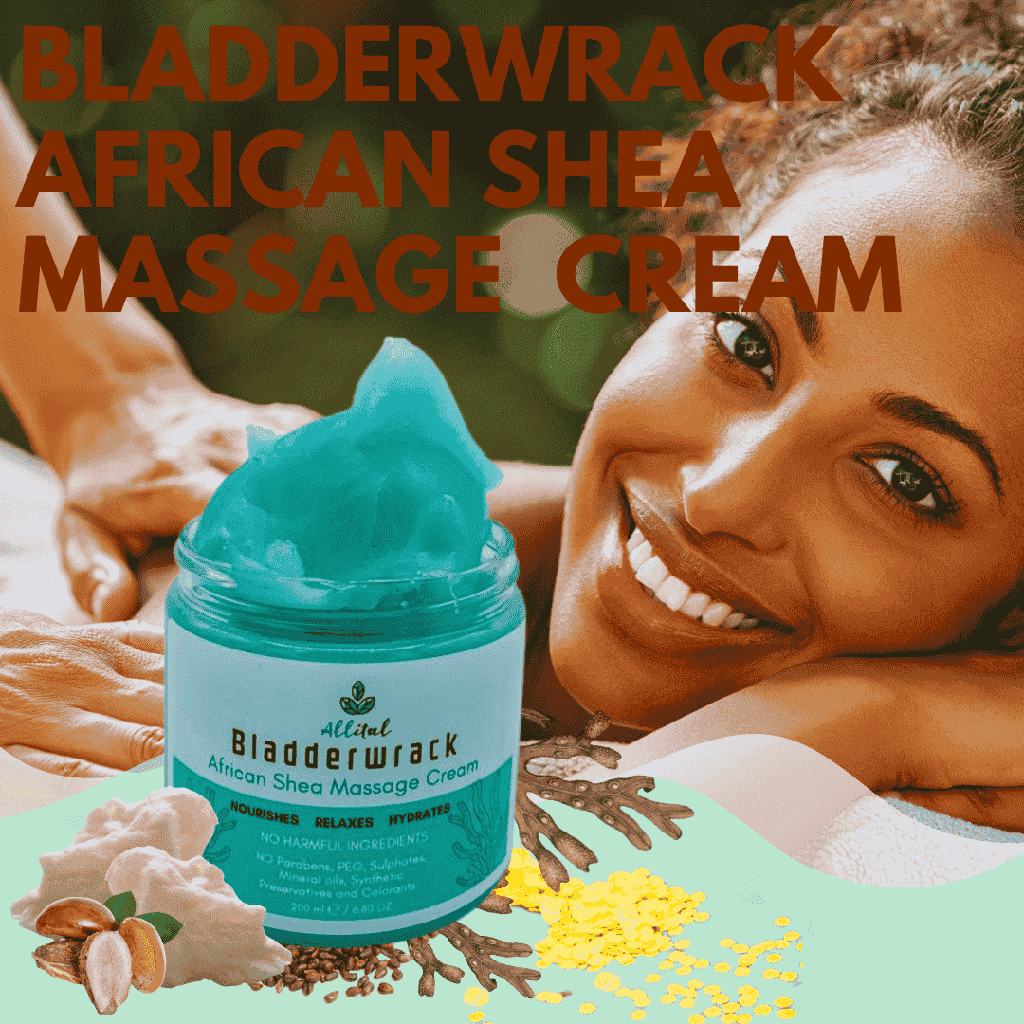 Allital Bladderwrack Seaweed Relaxing Massage Cream Enriched with African Shea Butter, Grapeseed Oil (200ml)