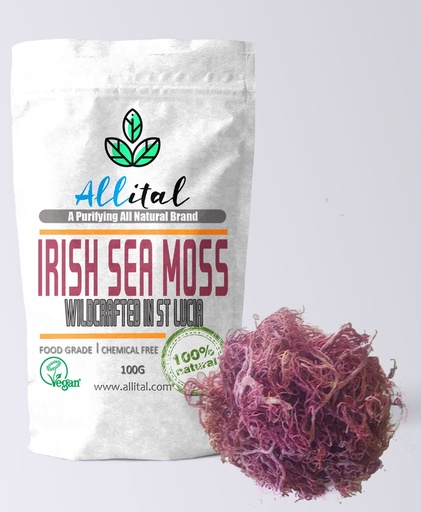 Purple Sea Moss - Raw Wildcrafted St Lucian, 100G