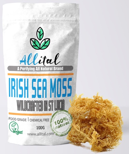 Sea Moss - Raw Wildcrafted St Lucian, 100G Gold