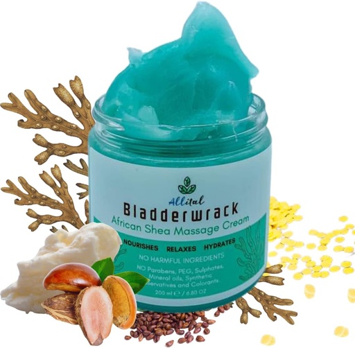 Allital Bladderwrack Seaweed Relaxing Massage Cream Enriched with African Shea Butter, Grapeseed Oil (200ml)
